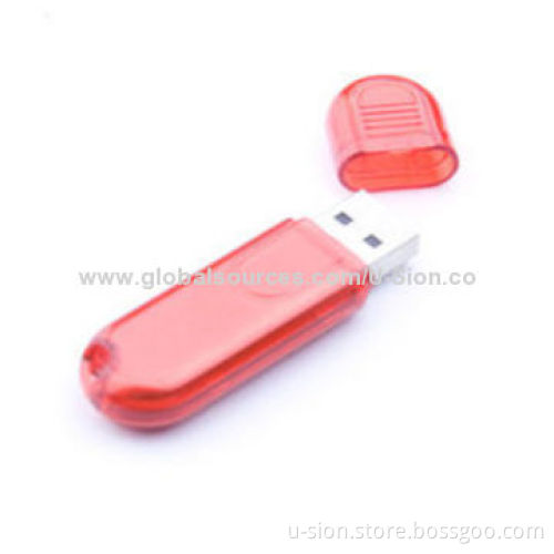 Fashion, Competitive Price Translucent Plastic USB Flash Drive, 512MB-64GB Capacity